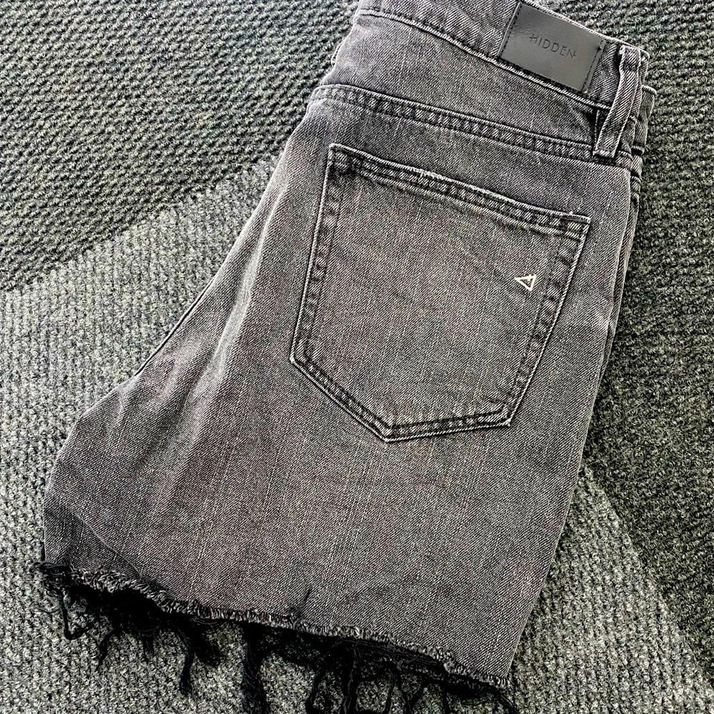 Hidden. Black denim shorts